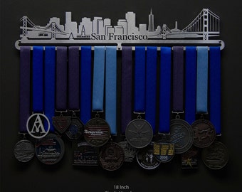 San Francisco Cityscape - Allied Medal Hanger Holder Display Rack
