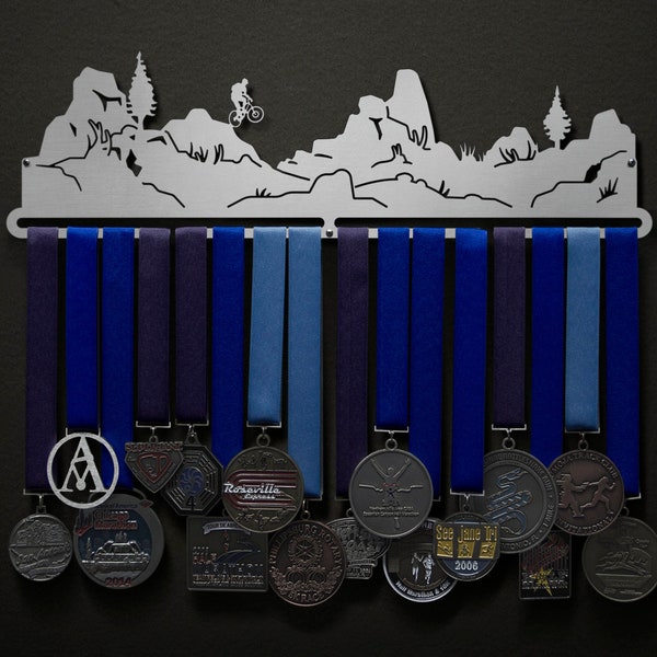 Mountain Biking - Male and Female Options Available! - Allied Medal Hanger Holder Display Rack