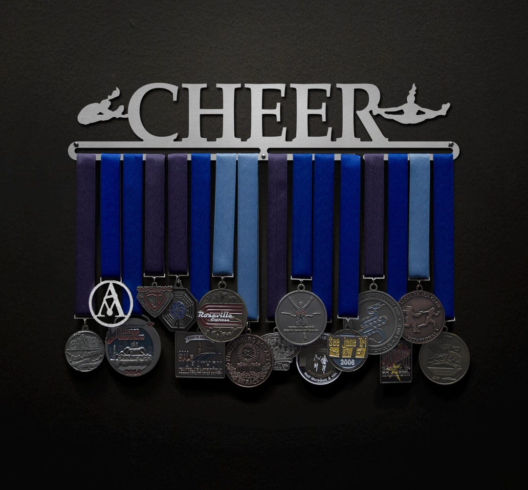Cheer Baton Rack Cheer With Figures - Text Only Option Available - Allied Medal Hanger ...
