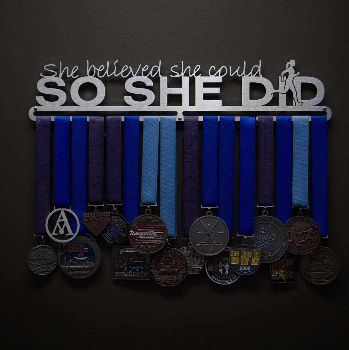 She Believed Could So Did - Allied Medal Hanger Holder Display Rack