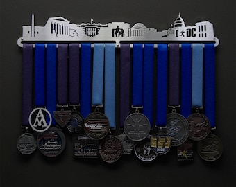 Washington DC Cityscape - Allied Medal Hanger Holder Display Rack