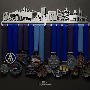 Portland Cityscape - Allied Medal Hanger Holder Display Rack