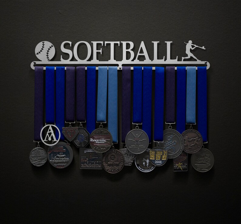 SOFTBALL Medal Holder Softball Gifts Personalized Medal Hanger