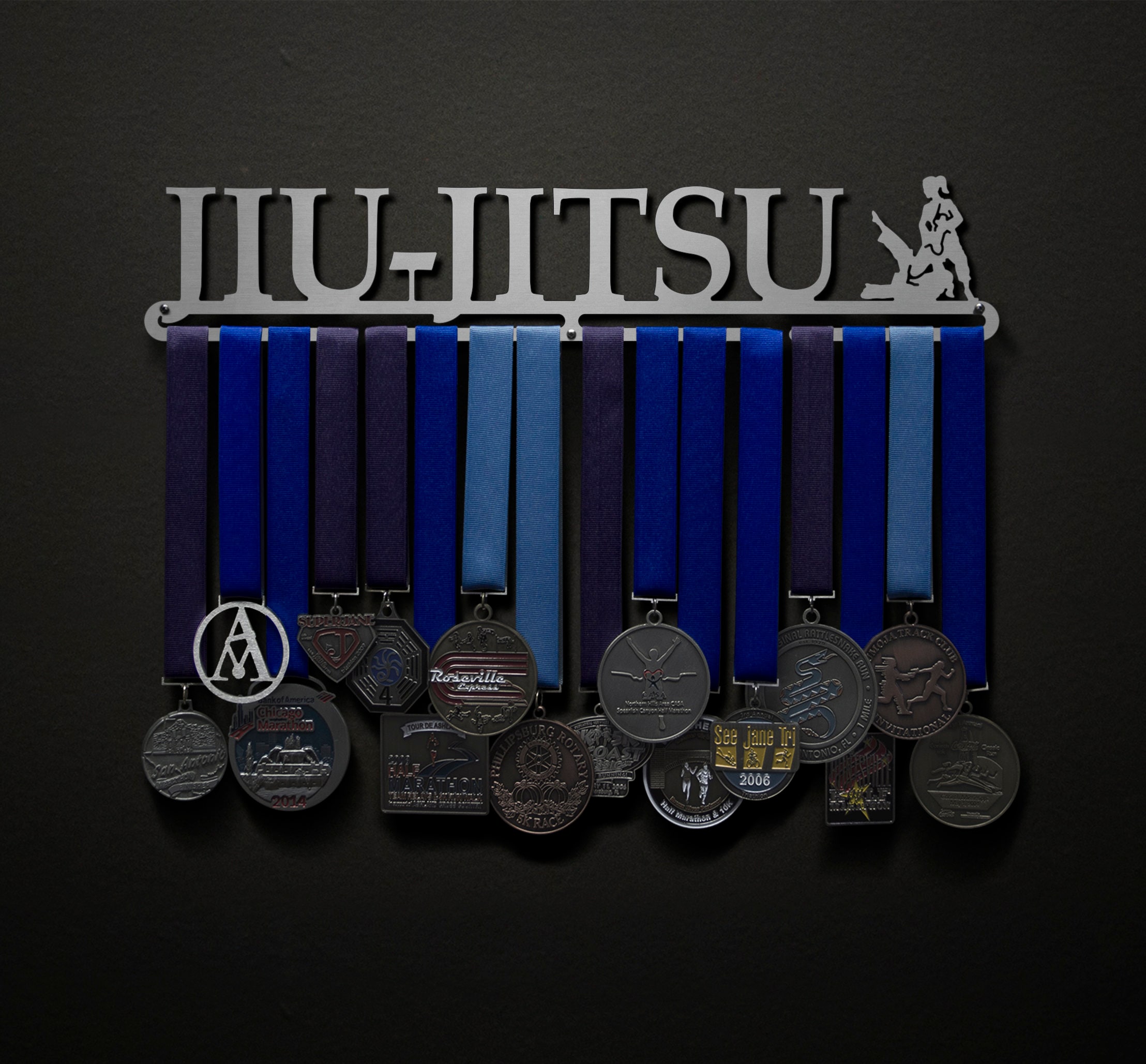Jiu Jitsu - Male Or Female Figure Options Available Allied Medal Hanger Holder Display Rack