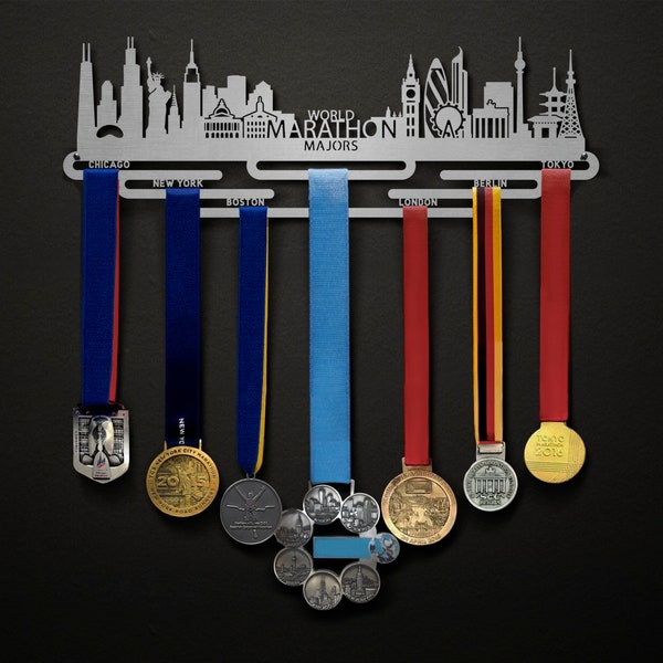 World Marathon Majors - Cityscape Edition - Allied Medal Hanger Holder Display Rack