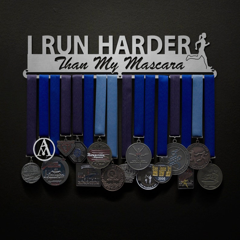 I Run Harder Than My Mascara Allied Medal Hanger Holder Display Rack image 1