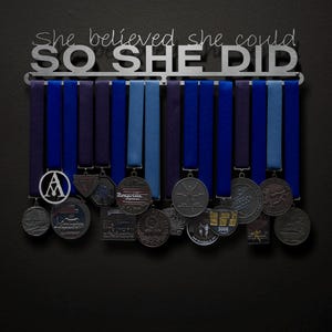 She Believed She Could So She Did - Text Only (No Figure) - Allied Medal Hanger Holder Display Rack