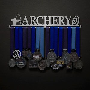 Archery - Male OR Female Figure Available - Recurve OR Compound Bow Options - Allied Medal Hanger Holder Display Rack