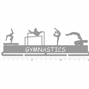 Gymnastics: Female - Comic Sans Font - DISCOUNTED! - 18in Wide w/ 1 Hang Bar - Allied Medal Hanger Holder Display Rack