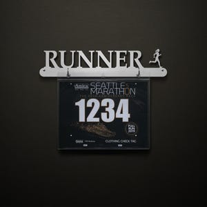 Runner Bib Display - BIB Hanger - Male, Female, and Text Only Options Available - Display Your Racing Bibs!