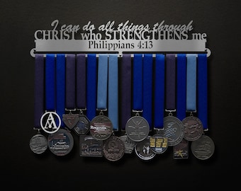 Filipenses 4:13 - Perchero de exhibición para colgar medallas de Allied