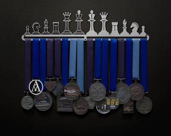 Chess Pieces - Allied Medal Hanger Holder Display Rack