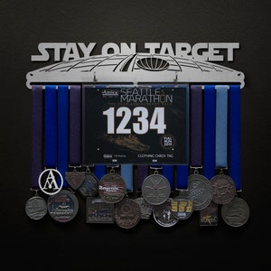 Stay On Target - BIB + Medals - Display Your Bibs With Your Medals!