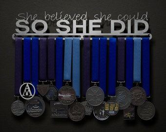 She Believed She Could So She Did - Text Only (No Figure) - Allied Medal Hanger Holder Display Rack