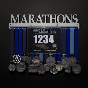 Marathons Bib Display - BIB + Medals - Display Your Bibs With Your Medals!