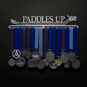 PADDLES UP: Dragon Boat design - Allied Medal Hanger Holder Display Rack