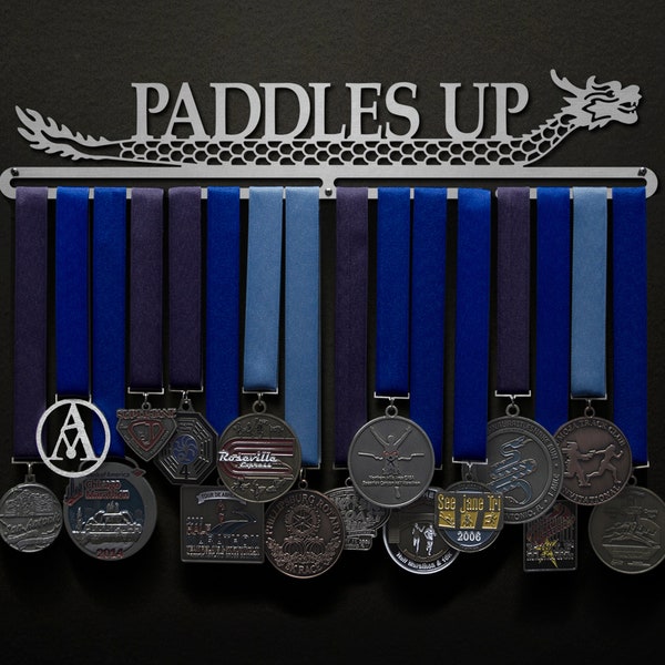 PADDLES UP: Dragon Boat design - Allied Medal Hanger Holder Display Rack