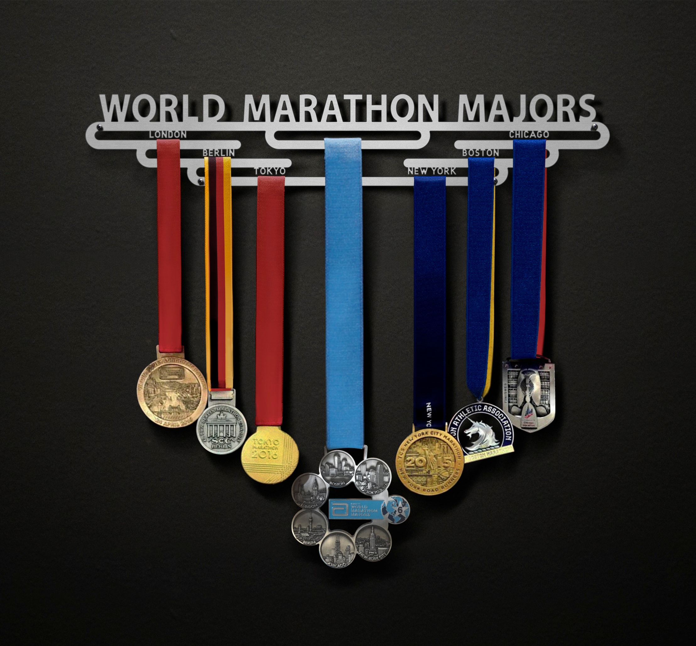 London Marathon Small Stainless Steel Medal Hanger Display 