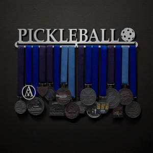 Pickleball - Male, Female, OR Pickleball Figure Only Options Available - Allied Medal Hanger Holder Display Rack