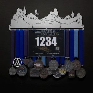 Mountain Biking Bib Display - BIB + Medals - Display Your Bibs With Your Medals!