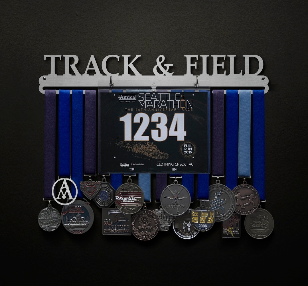 Track and Field BIB Medals Display Your Bibs With Your Medals Etsy
