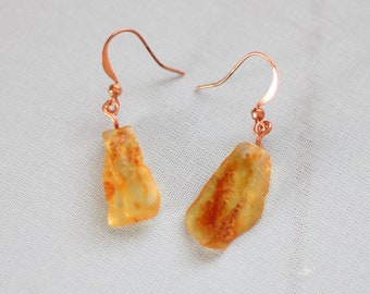 Boho New Amber Earrings - Handmade
