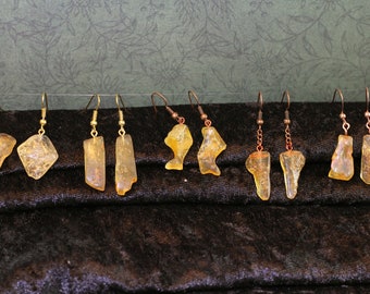 Boho New Amber Earrings - Handmade