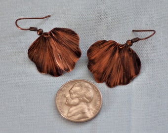 Boho Ginko Earrings - Bronze Patina - Handmade