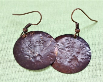 Boho Lunar Earrings - Bronze Patina - Handmade