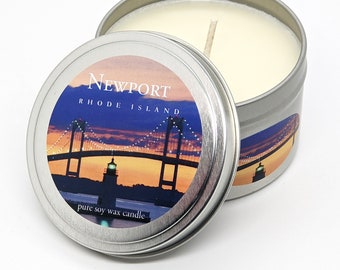 8 oz. Newport Rhode Island ocean scented candle tin