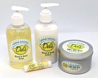 Del's Lemonade Set Soap Lotion Lip Balm Candle