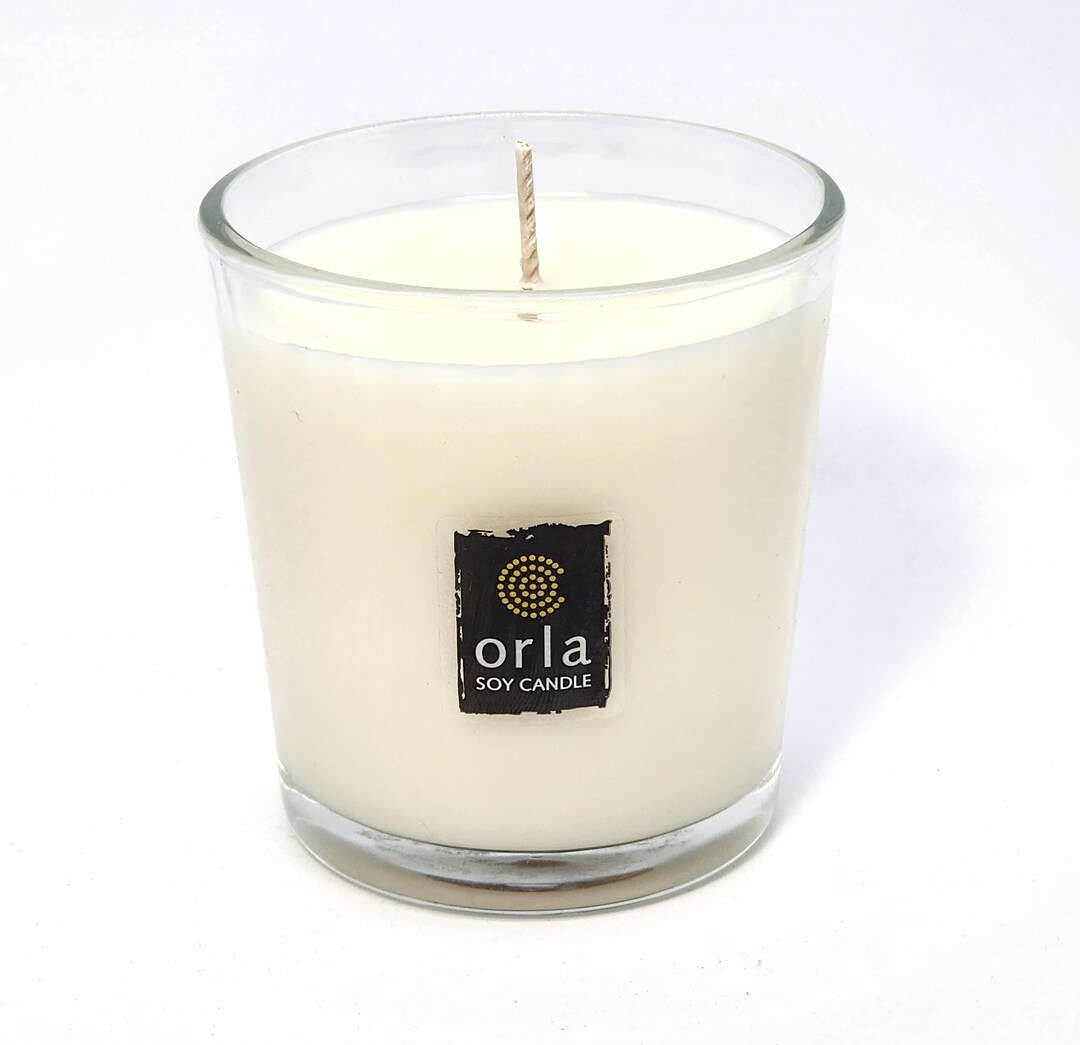 12 Oz. Scented Natural Soy Wax Candle Orla Soy Candle Clear Glass