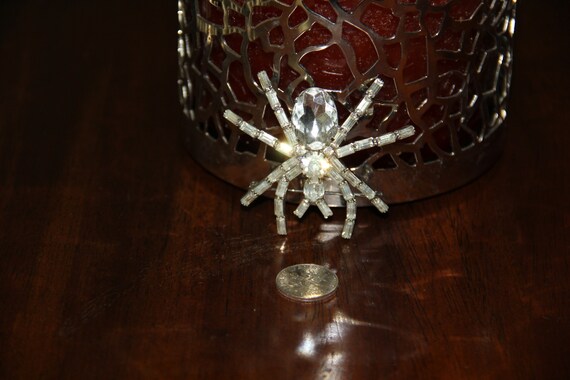 Rhinestone Spider Arthropods Vintage New Spider B… - image 2