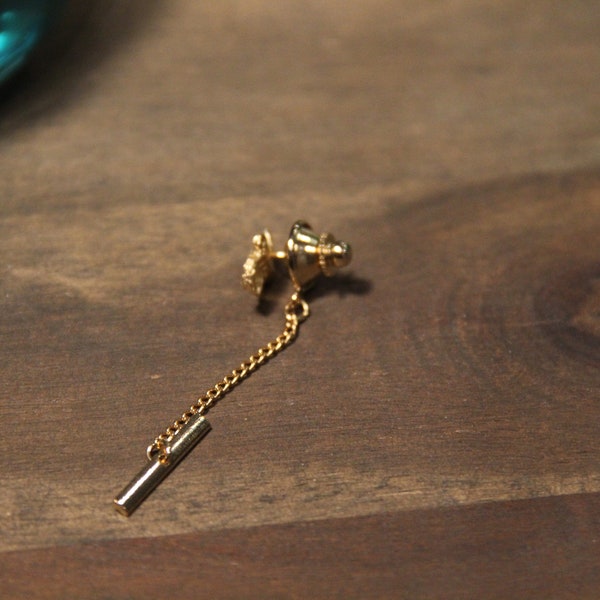 14K Gold Nugget tie tack Vintage new from the 1990s Unique RARE great tie tack for your favorite tie Christmas Gift for any man