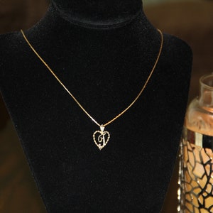 Pingente/coração de ouro 14 K com inicial T, vintage, novo, adorável, ótimo presente para amantes, presente de dia dos namorados, joia fina rara e única