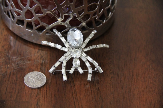 Rhinestone Spider Arthropods Vintage New Spider B… - image 1
