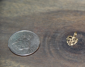 14K Gold Charm Sweet 16 tiny charm for a bracelet 14K Solid gold diamond cut Vintage new from  1990&#39;s Great gift Vintage Gold Sweet 16 gift