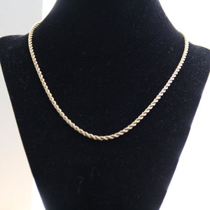 12K Gold filled Rope Chain Vintage New 16&quot;  or 20&quot; or 24&quot; Gift Unisex ladies or men gold filled chain from the 1990&#39;s Vintage New