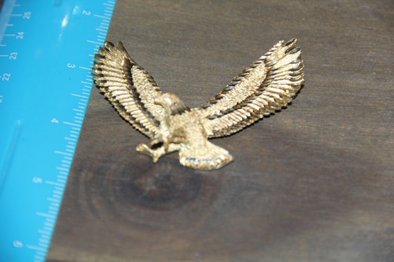 14K Gold American Eagle Pendant LARGE Unique very… - image 2