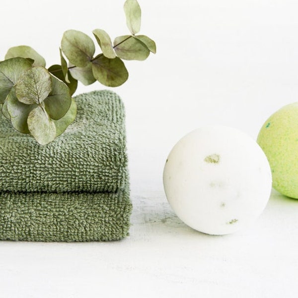 Eucalyptus Bath Bomb - Bathroom Gift, Wellness Gift Box Items, Skincare Gift Set, Calming Bath, Gift for Nurse, Relaxing Gifts