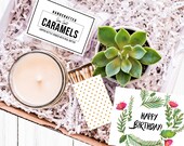 Happy Birthday Gift Box Happy Birthday Gift Custom Gift Box Gift Box Succulent Gift Box Succulents Birthday Gift Birthday Gift Box