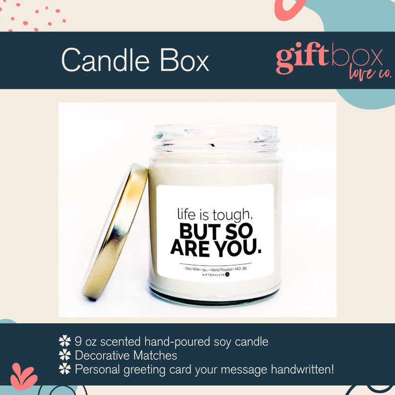 Valentine's Day Spa Gift Box, Valentine's Gift for Her, Custom Gift Box, Gift for Women, Spa Gift Box, Care Package, Friendship Gift Box Message Candle Only