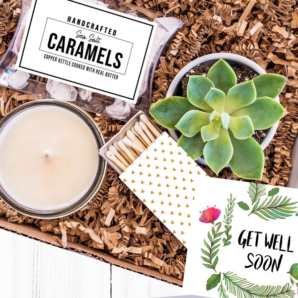 Get Well Soon Spa Box, Sending you Healing Vibes, Surgery Care Package, Recovery Gift, Get Well Candle Spa Box, Candle Gift