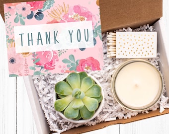 Thank You Gift| Thank You| Teacher Thank You| Appreciation Gift| Client Thank You| Personalized Gift| Succulent Gift| Soy Candle Gift