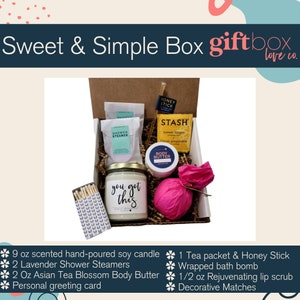 Valentine's Day Spa Gift Box, Valentine's Gift for Her, Custom Gift Box, Gift for Women, Spa Gift Box, Care Package, Friendship Gift Box Sweet & Simple Box