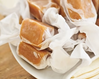 Gourmet Sea Salt Caramels Handmade| 20 piece Caramels or 1 pound bag| Free Shipping