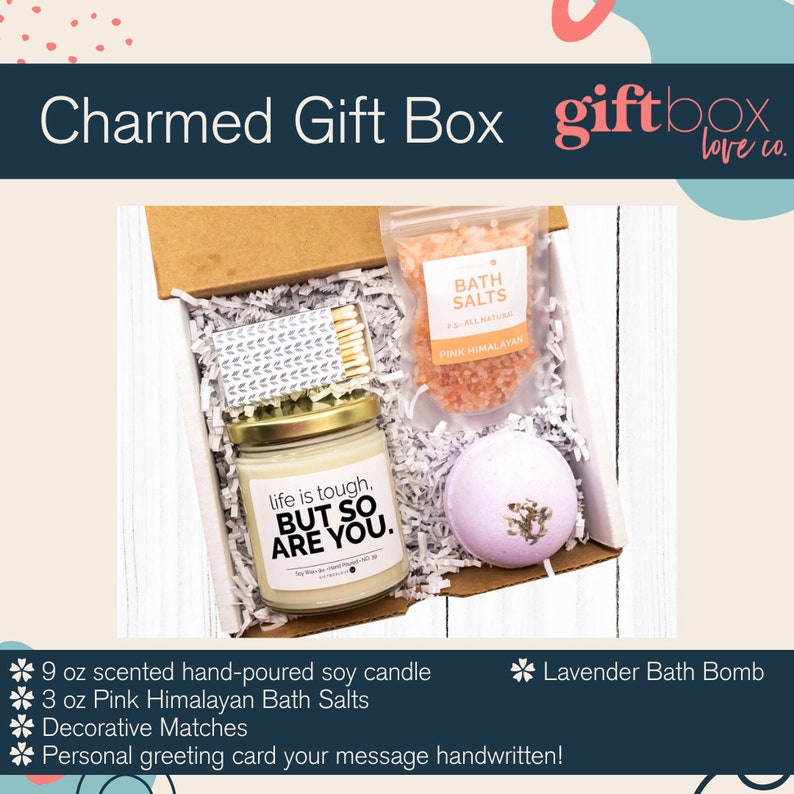 Valentine's Day Spa Gift Box, Valentine's Gift for Her, Custom Gift Box, Gift for Women, Spa Gift Box, Care Package, Friendship Gift Box Charmed Box