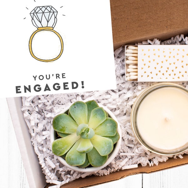 Engagement Gift Box, Congrats on your Engagement, Bride Spa Box Set, Couple Gift, Candle Gift for Bride, All Natural Gift Box