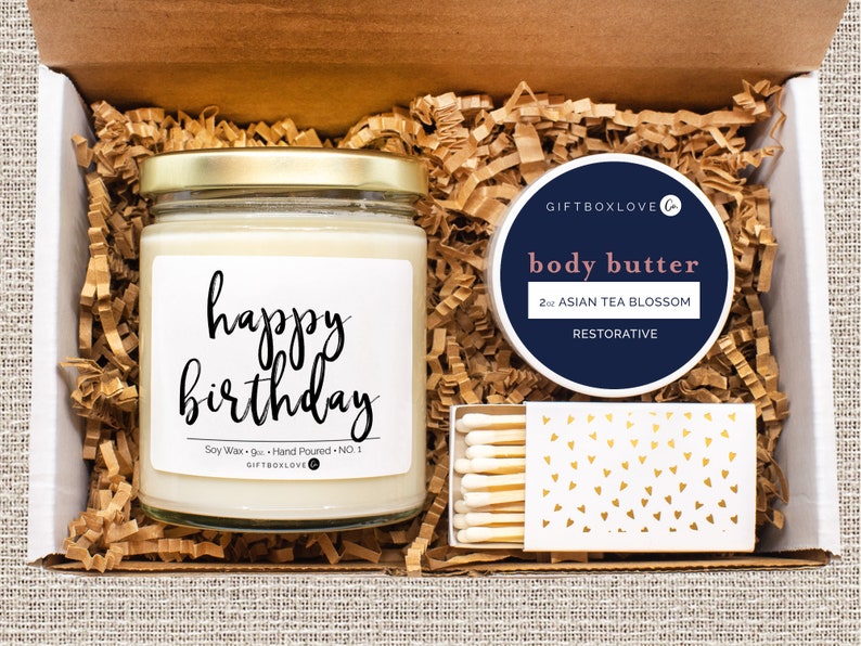 Happy Birthday Gift Box, Care Package, Spa Care Package Candle, Happy Birthday Spa Gift Box, Custom Birthday Care Package 
