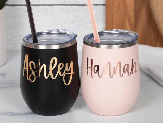 Personalize Wine Tumbler Bridesmaid Gift Insulated Wine Cup